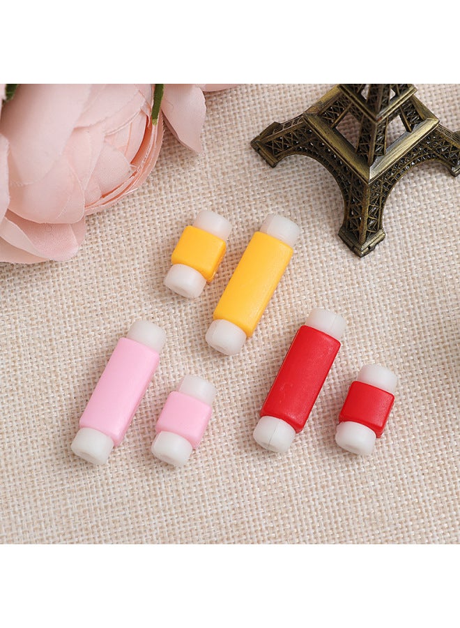Apple Mobile Phone Data Cable Protective Cover Creative Headset Charging Cable Anti-Break Winding Plastic Protective Head Protector-Color:Randomly Mixed  - Image 3
