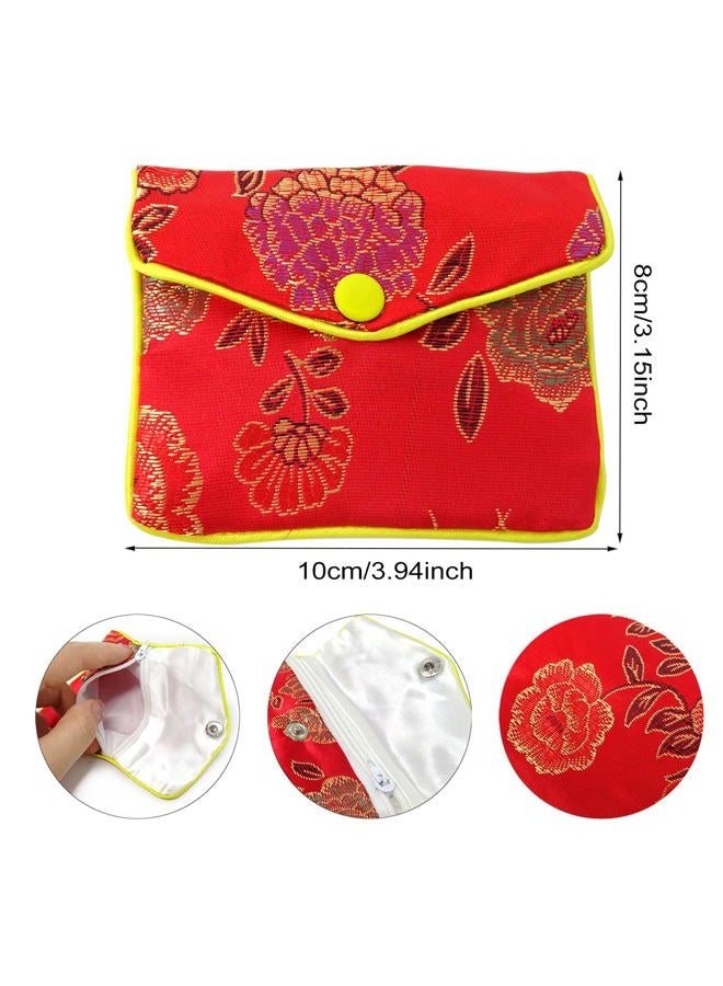 HONBAY 12PCS Jewelry Silk Purse Pouch Brocade Embroidered Bags Gift Bags, Assorted Colors (M) - Image 2