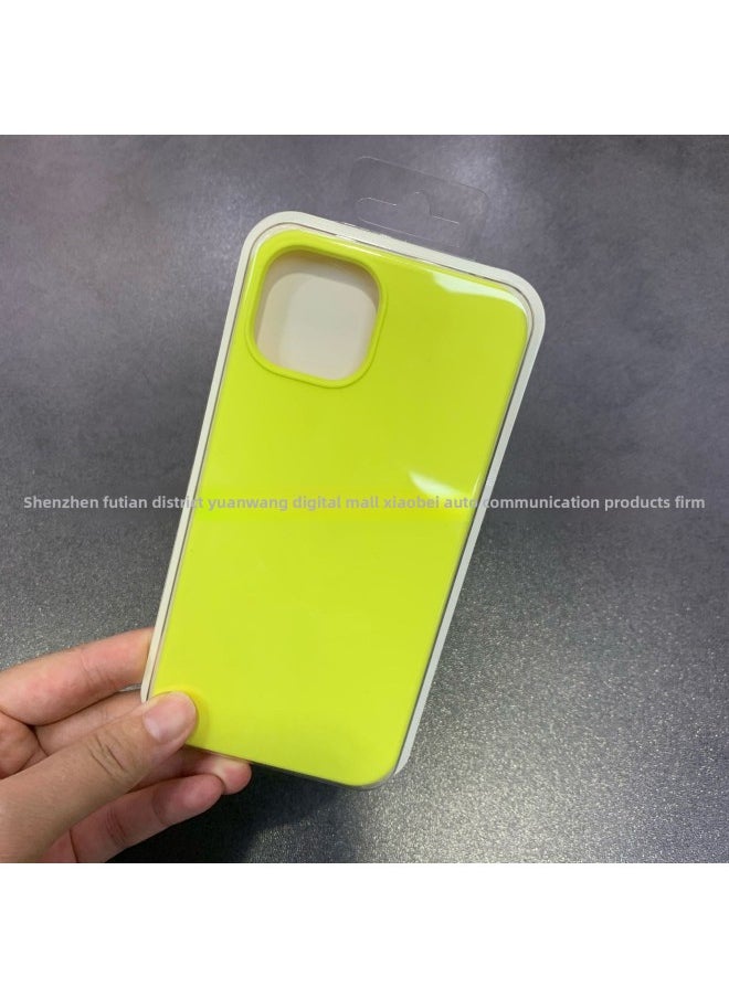 Generic For Iphone16 Liquid Silicone Phone Case For Iphone 16Pro Max/16Pro Full Covering Drop-Resistant Protective Case-Color:Shiny Yellow [with Logo]-Applicable Model:For Iphone16e [sealed Packaging]  - Image 1