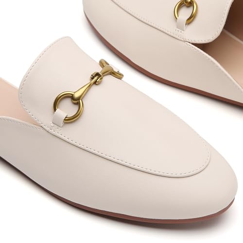 Minorsu Buckle Mules for Women Round Toe Backless Flat Mules Slides Mules Shoes Ladies Slip-on Loafers - Image 2