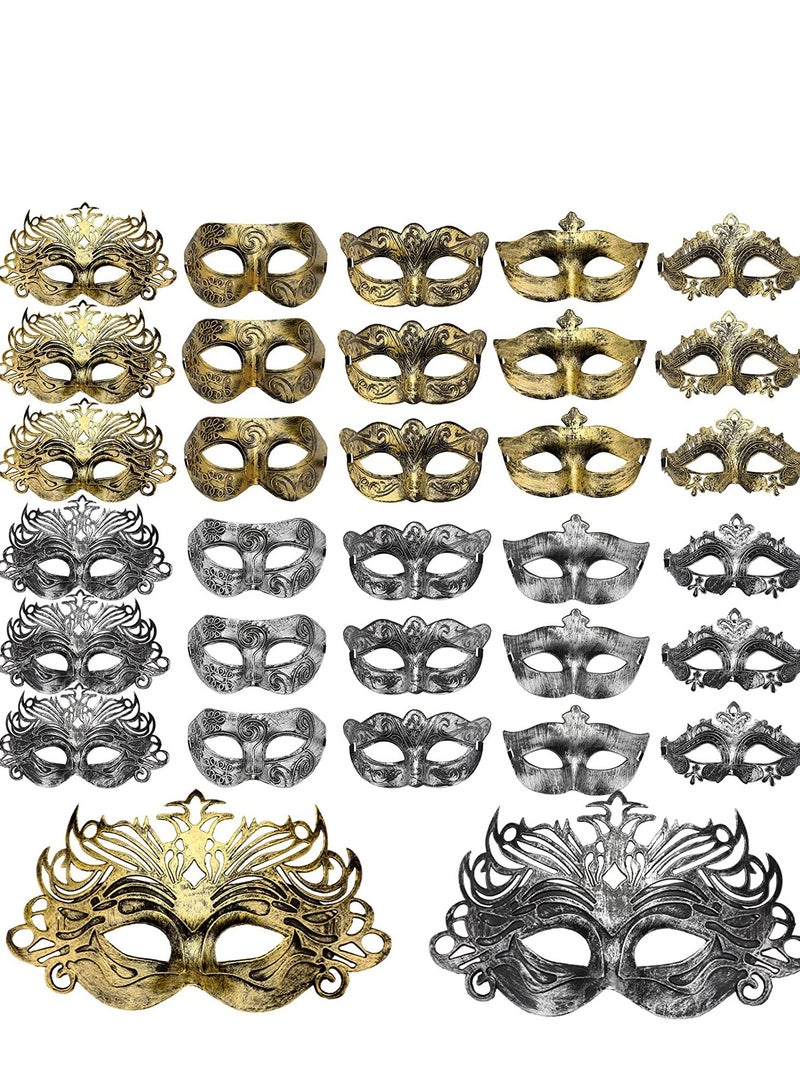 KASTWAVE Masquerade Masks, 30 Pieces Masquerade Masks Bulk Lace Mask Women Venetian Masks Lace Masquerade Mask for Party Ball - Image 1
