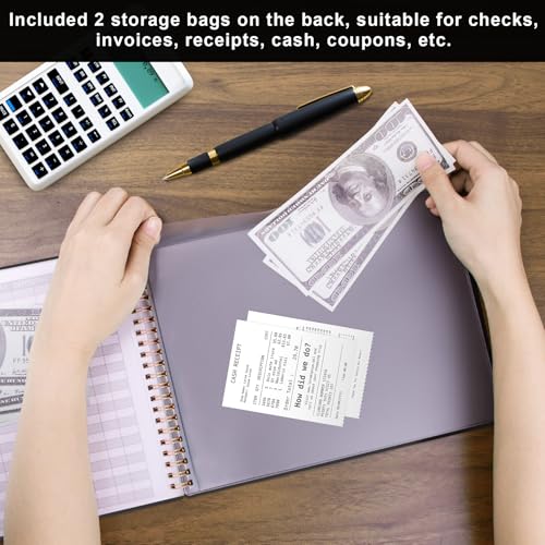 AKONEGE Accounting Ledger Book for Small Business Bookkeeping & Personal Use, Horizontal Expense Tracker Notebook for Family Budget, Bookkeeping Record Book Money Expense & Income Log Journal, Black - Image 4
