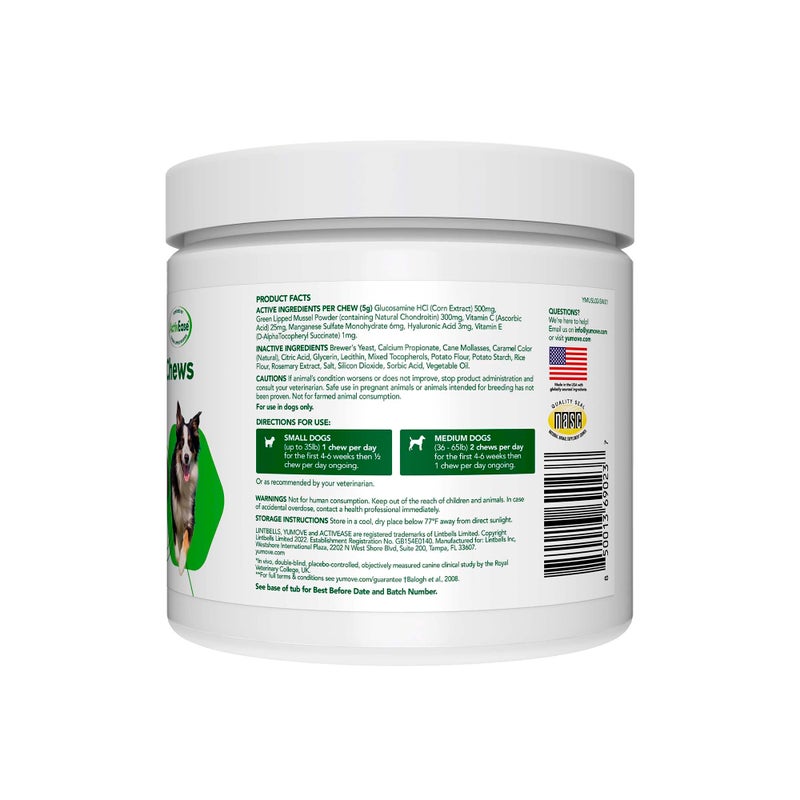 Lintbells YuMOVE Joint Supplement Dog Chews - Contains Glucosamine, Green Lipped Mussel - Natural Relief from Hip Ache, Stiff Joints - 1 Month’s Supply (Small & Medium) - Image 3