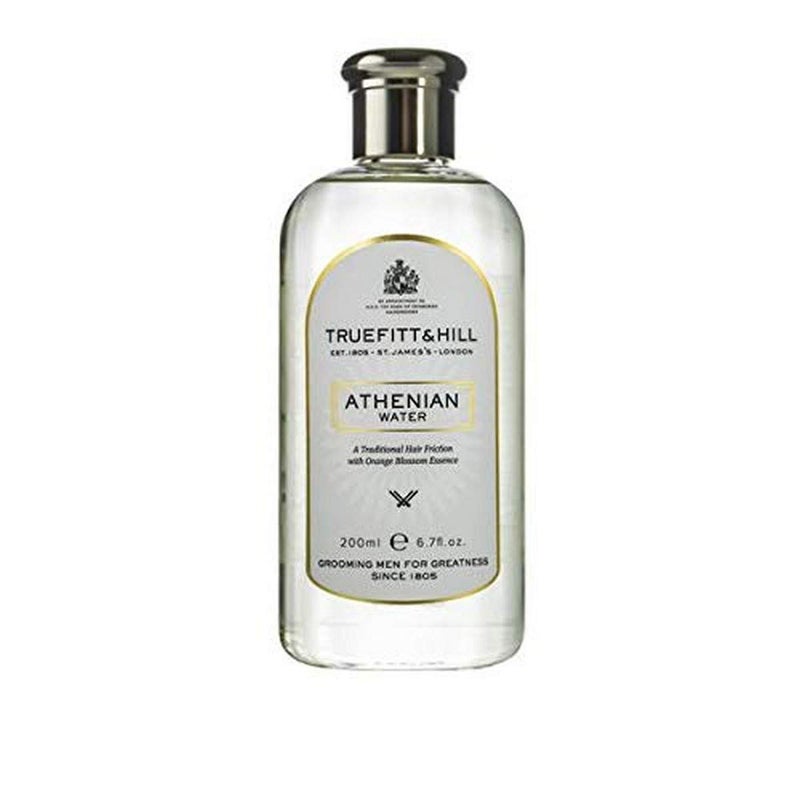 Truefitt & Hill Athenian Water, Traditional Friction for Fine Hair, Light and Zesty Fragrance, Stimulating and Purifying Scalp Tonic, Provides a Light Hold - 6.7 oz.