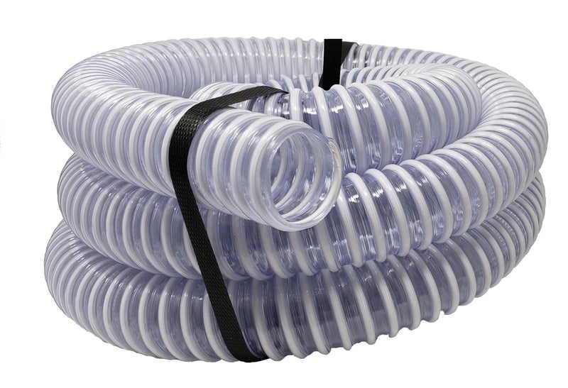 Sealproof 1.5" Pool Filter Pump Connection Hose for Above Ground Pools, 12 FT x 1-1/2 Inch Premium Quality Kinkproof PVC, Made in USA | Cut to Desired Length, Includes 4 Hose Clamps - Image 1