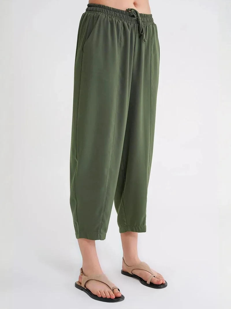 MixRay Grey Mixray Salwar Fit Drawstring Pants for Women | Best Price UAE