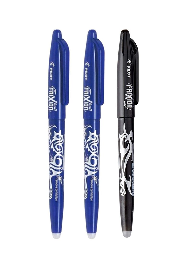 PILOT قلم حبر قابل للمسح 3 قطع رأس 0.7 مم متعدد الألوان - Image 1