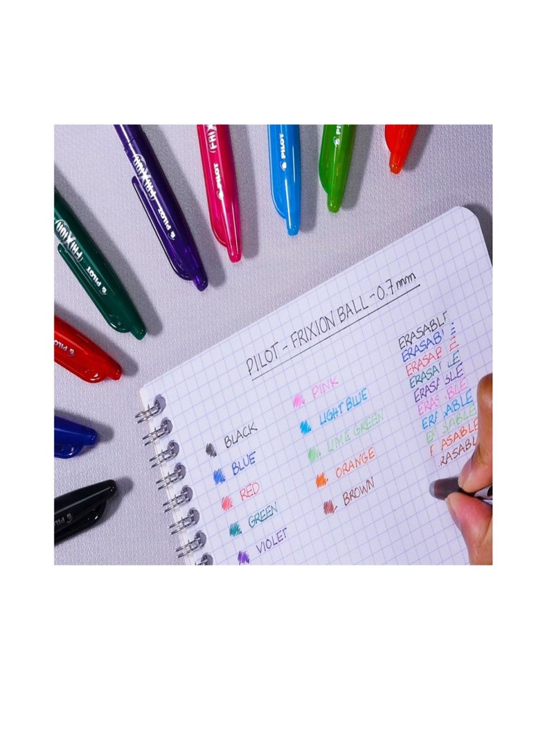 PILOT قلم حبر قابل للمسح 3 قطع رأس 0.7 مم متعدد الألوان - Image 3