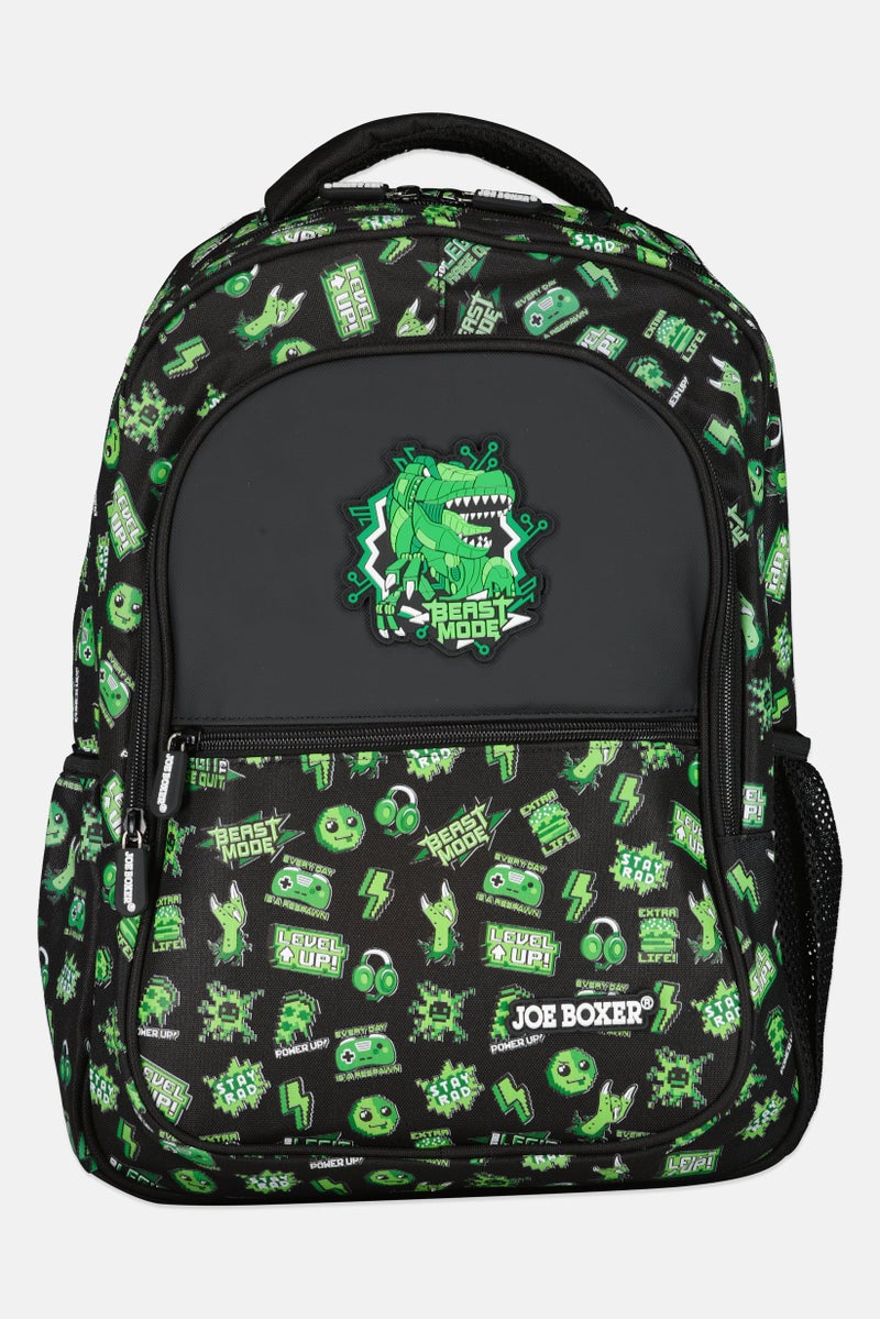 Joe Boxer Kids Boy Graphic Print Backpack, Black - Image 1