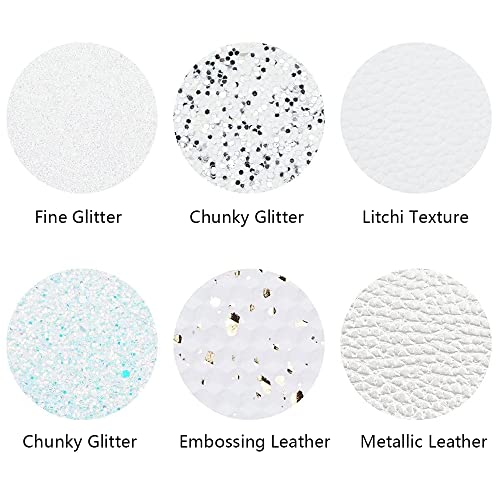 Litchi 6 Pack 8x12 Inch Faux Leather Sheets for Bow Earring, Easy to Cut Vinyl Fabric for Cricut, Durable Fade Resistant Leatherette Without Smell, White - Image 3