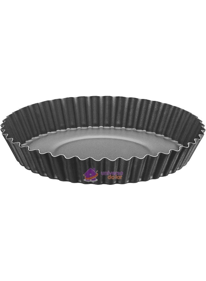 TRAMONTINA Tramontina Brasil 26cm 1.8L Red Aluminum Tart Mold with Interior and Exterior Starflon Max PFOA Free Nonstick Coating  - Image 1