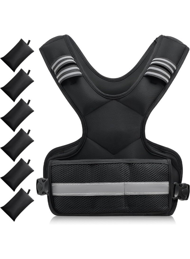 Arabest Adjustable Weighted Vest, 6-12lb Vest with 6 Detachable Ironsand Weights, for Home Workouts, Adjustable Body Weight Vest Exercise Set, for Cardio and Strength Training, for Men and Women - Image 1