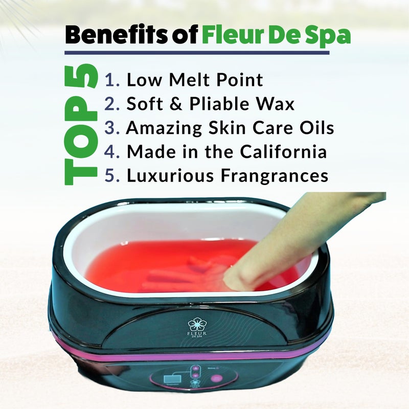 fleur de spa Paraffin Wax Refills 6lb by FLEUR DE SPA â€“ Made in USA â€“ Infused with Coconut & Jojoba Oils â€“ Moisturizing, Hydrating & Soothing for Hands, Feet & Body â€“ Spa & Home Use - Image 4