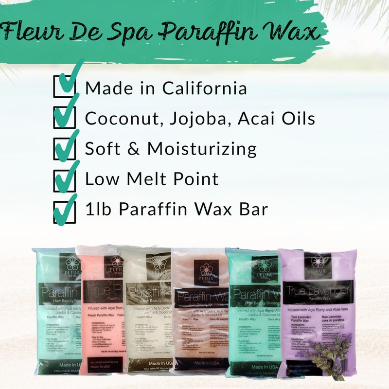 fleur de spa Paraffin Wax Refills 6lb by FLEUR DE SPA â€“ Made in USA â€“ Infused with Coconut & Jojoba Oils â€“ Moisturizing, Hydrating & Soothing for Hands, Feet & Body â€“ Spa & Home Use - Image 2