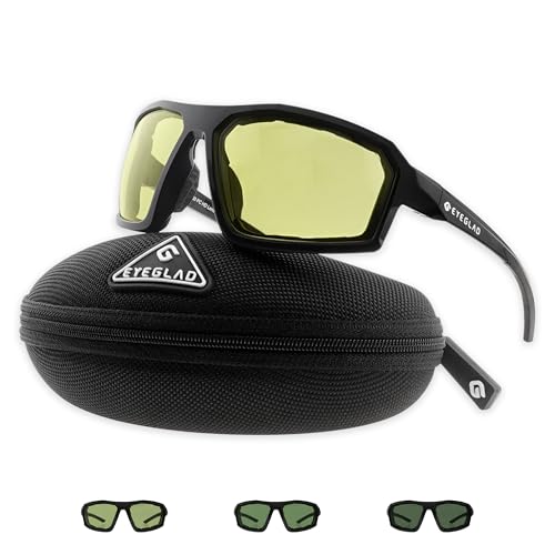 EYEGLAD REV Z87+ Powersports Motorcycle Riding Goggles High Impact Photochromic UV400 Sports Wrap Sunglasses Safety Glasses (Cyber Yellow) - Image 1