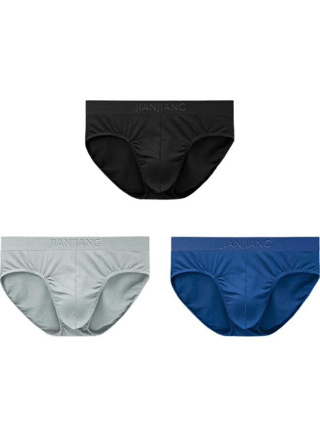 Athlete Men'S Briefs, Cotton Triangle Underwear, Solid Color, 5A Full Coverage, Antibacterial, Breathable, Comfortable, 3-Pack - Image 3