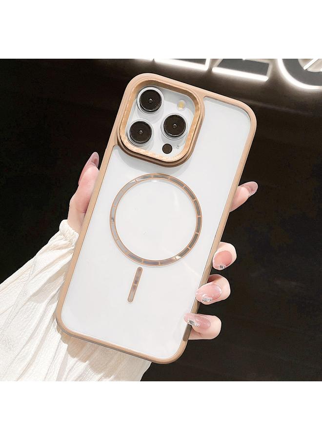 زبون جراب لهاتف iPhone 13 Pro Max بلون الشوكولاتة، جراب MagSafe شفاف مقاوم للصدمات - Image 1