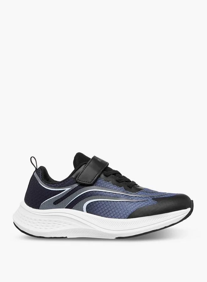 Boys' Textured Sports Shoes with Hook and Loop Closure
