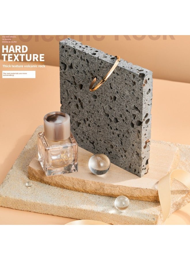 General - Jewelry Display Rock Photography Props Ins Irregular Photo Red Yellow White Rock Plate Head Volcanic Material Paste Ornaments-Light Source Color:Sheep Fat Rock 10*10cm-0x0cm - Image 1