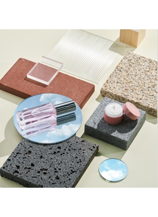 General - Jewelry Display Rock Photography Props Ins Irregular Photo Red Yellow White Rock Plate Head Volcanic Material Paste Ornaments-Light Source Color:Sheep Fat Rock 10*10cm-0x0cm - Image 1