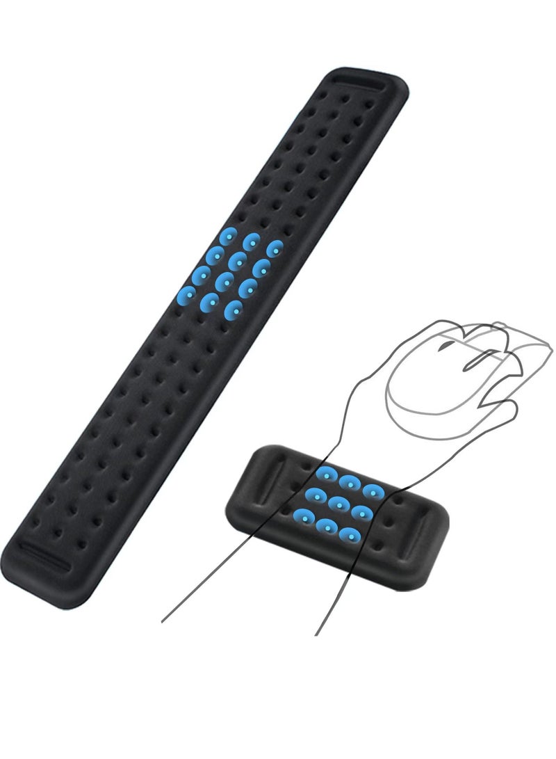 SYOSI Keyboard Wrist Rest, Wrist Rest for Keyboard and Mouse, Wrist Ergonomic Support, Made of Soft Memory Foam Gel, High Comfort Wrist Cushion for Laptop, Computer, Typing(Black)  - Image 1