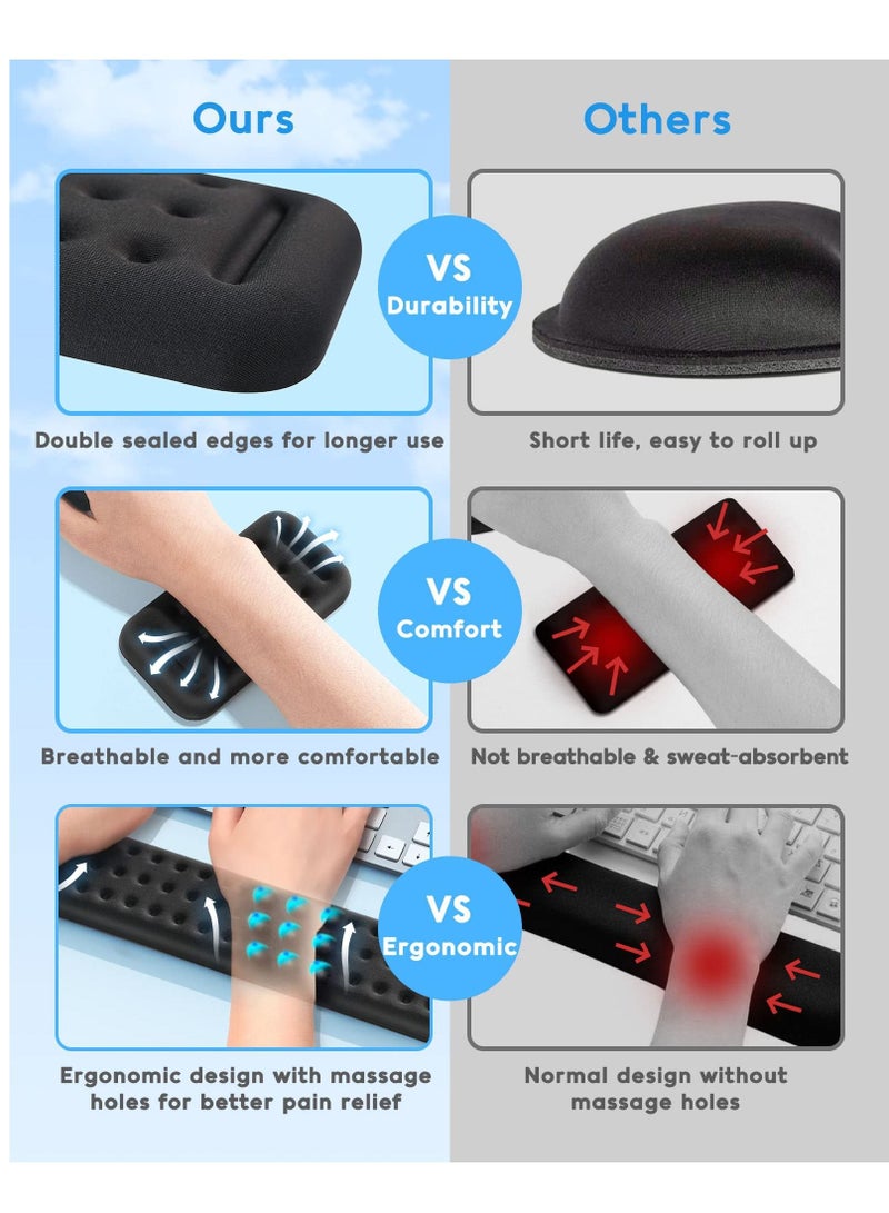 SYOSI Keyboard Wrist Rest, Wrist Rest for Keyboard and Mouse, Wrist Ergonomic Support, Made of Soft Memory Foam Gel, High Comfort Wrist Cushion for Laptop, Computer, Typing(Black)  - Image 5