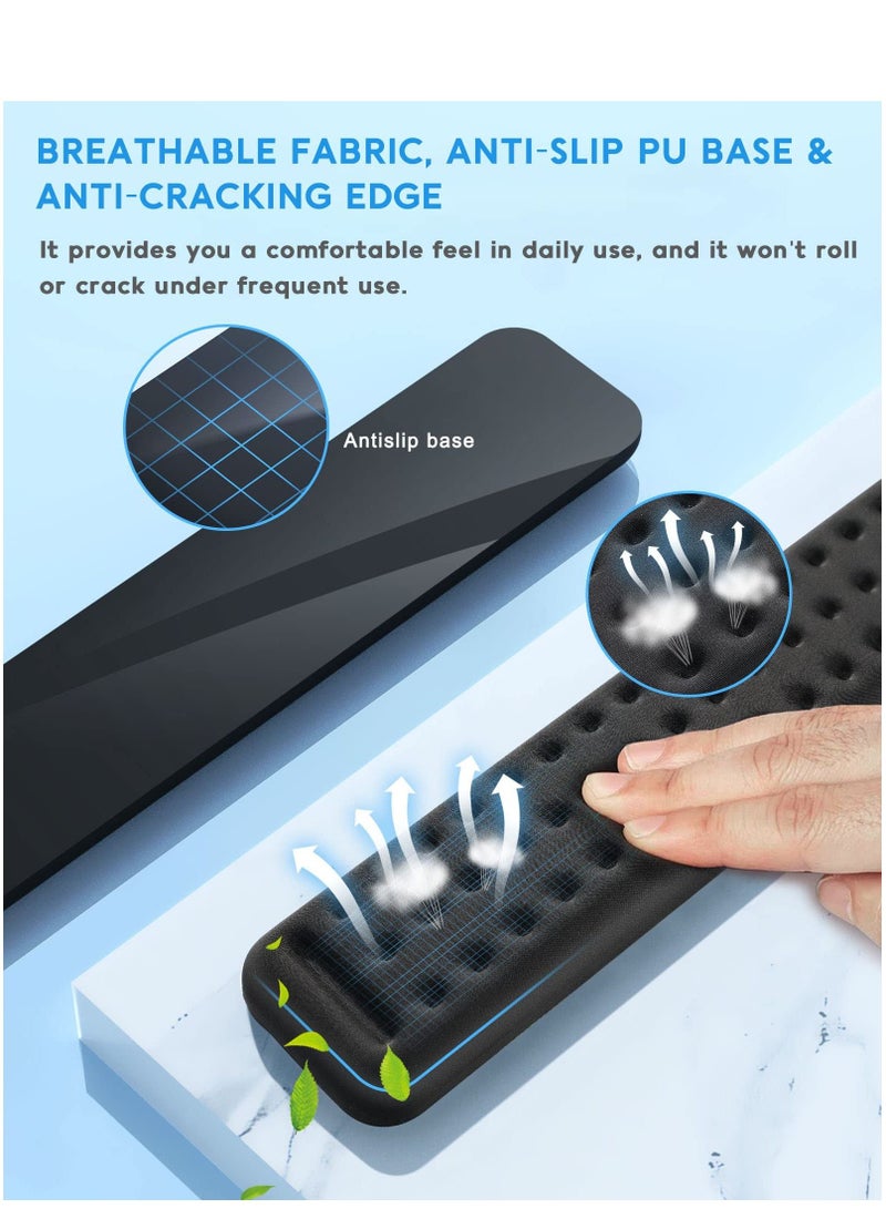 SYOSI Keyboard Wrist Rest, Wrist Rest for Keyboard and Mouse, Wrist Ergonomic Support, Made of Soft Memory Foam Gel, High Comfort Wrist Cushion for Laptop, Computer, Typing(Black)  - Image 3