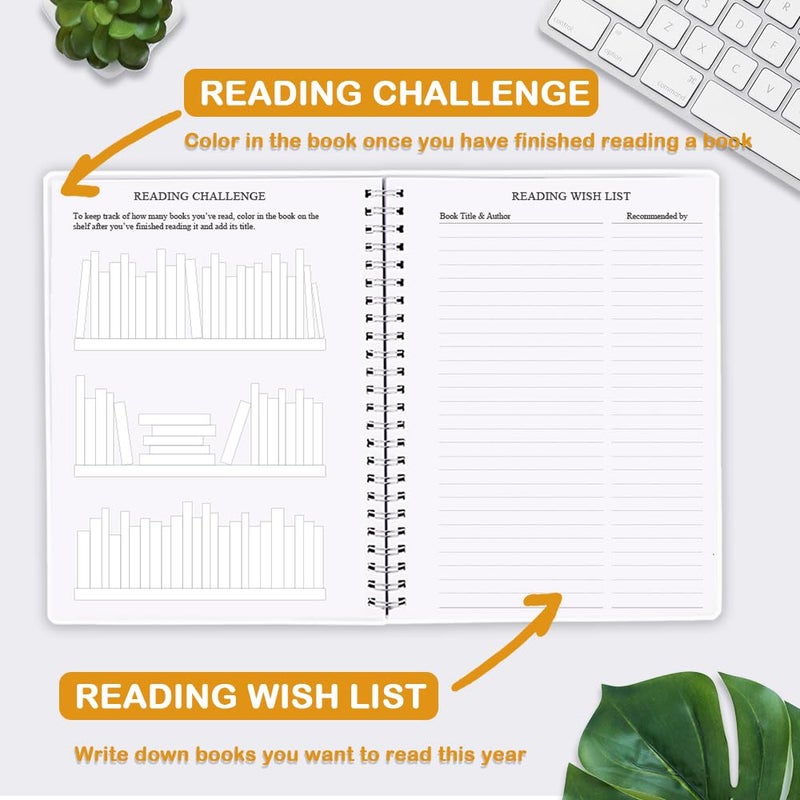 Getvow Reading Journal - Review and Track Your Reading Progress with 72 Book Reviews - Book Journal Reading Log Journal with Back Pocket, 5.8" x 8.3", Green Leaf - Image 4