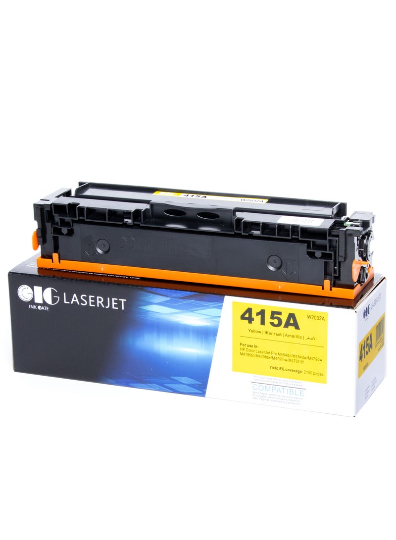 أي جي كارتريدج حبر أصفر متوافق IG – 415A – متوافق مع HP Color LaserJet Pro M454dn، M454dw، MFP M479fdw، M479fnw (حتى 2100 صفحة) - Image 1