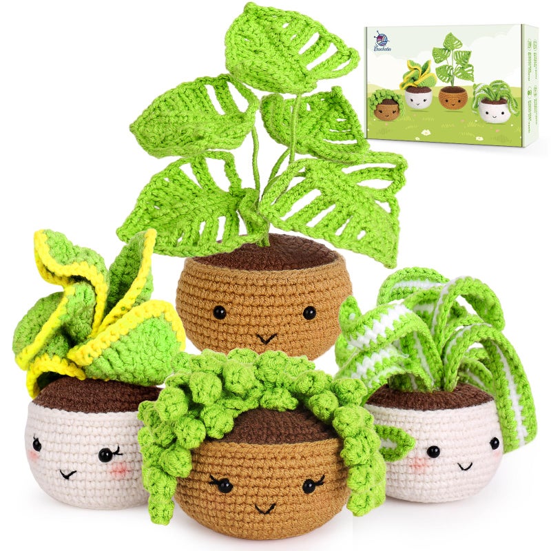Crochetta Crochet Kit for Beginners, Crochet Starter Kits for Adults with Step-by-Step Video Tutorials, Learn to Crochet Kit Kids, Knitting Craft Supplies, Crochet Plants Indoor Home Decor(40%+ Yarn) - Image 1