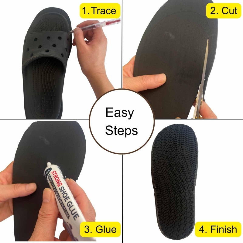 MIIDII Shoe Sole Repair Rubber Anti-Slip Soles, Boot Sole Replacement 4mm Thick, Cut to Size (1 Pair) - Image 5