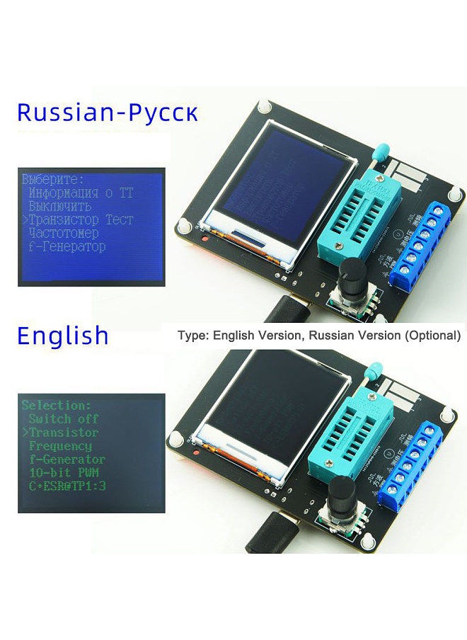 Generic - GM328A Transistor Diode SMT Component Tester 1.77inch TFT Display Capacitance ESR Voltage Frequency Meter PWM Squarewave Signal Generator Electronic Kit - Image 1
