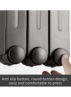 Generic Wall-Mounted 3-Chamber Liquid Soap and Shampoo Dispenser, 3x420ml Capacity, No-Drill Shower Pump Organizer for Bathroom, Kitchen, and Toilet (Black)  - Image 3