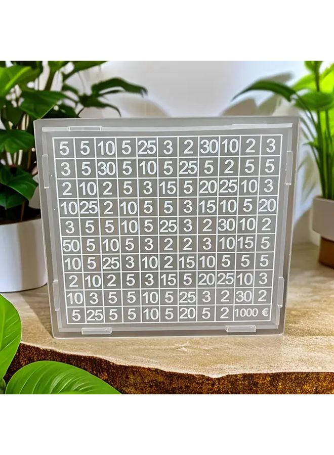 Acrylic 1000 Euro Savings Jar With Target Number For Home Planning Goals - Image 1