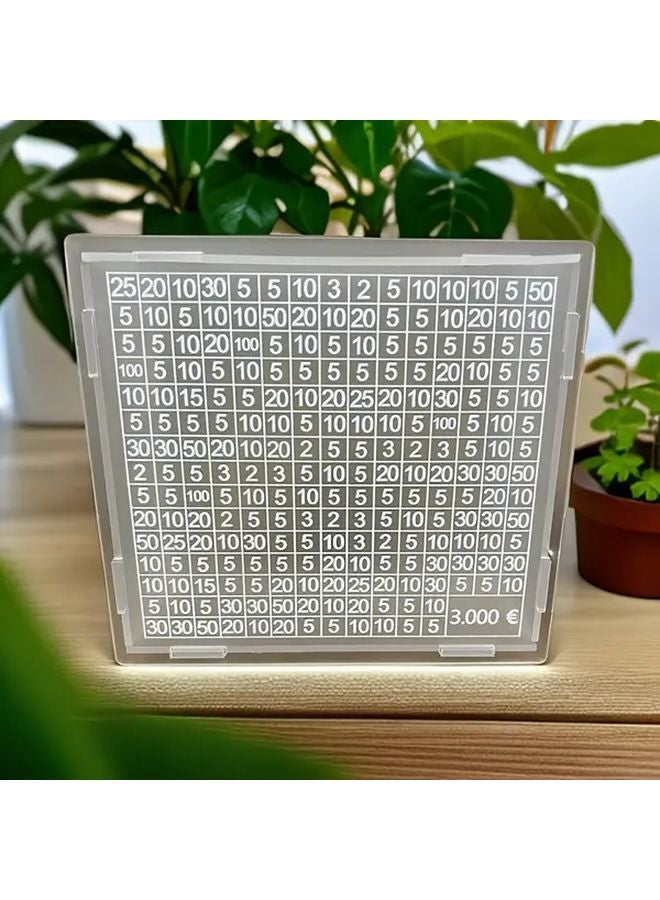 Acrylic 1000 Euro Savings Jar With Target Number For Home Planning Goals - Image 5