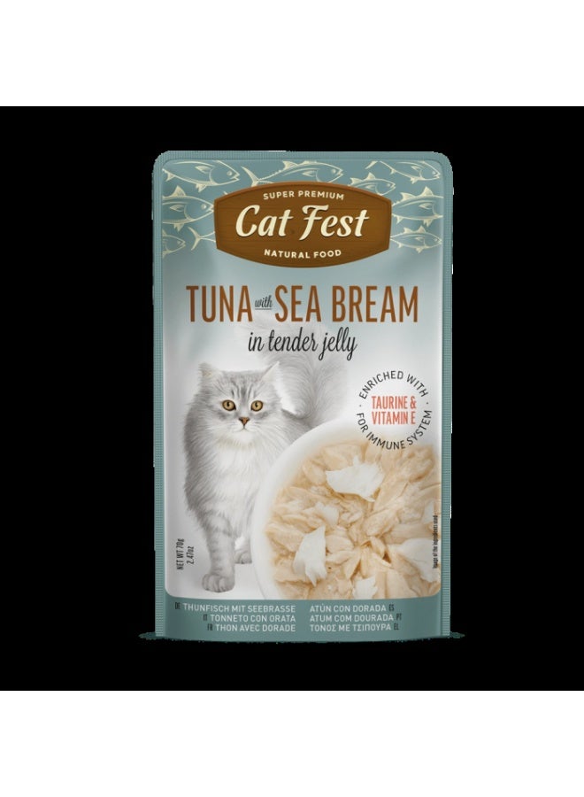 Cat Fest Tuna With Sea Bream In Tender Jelly For Cats 70g
