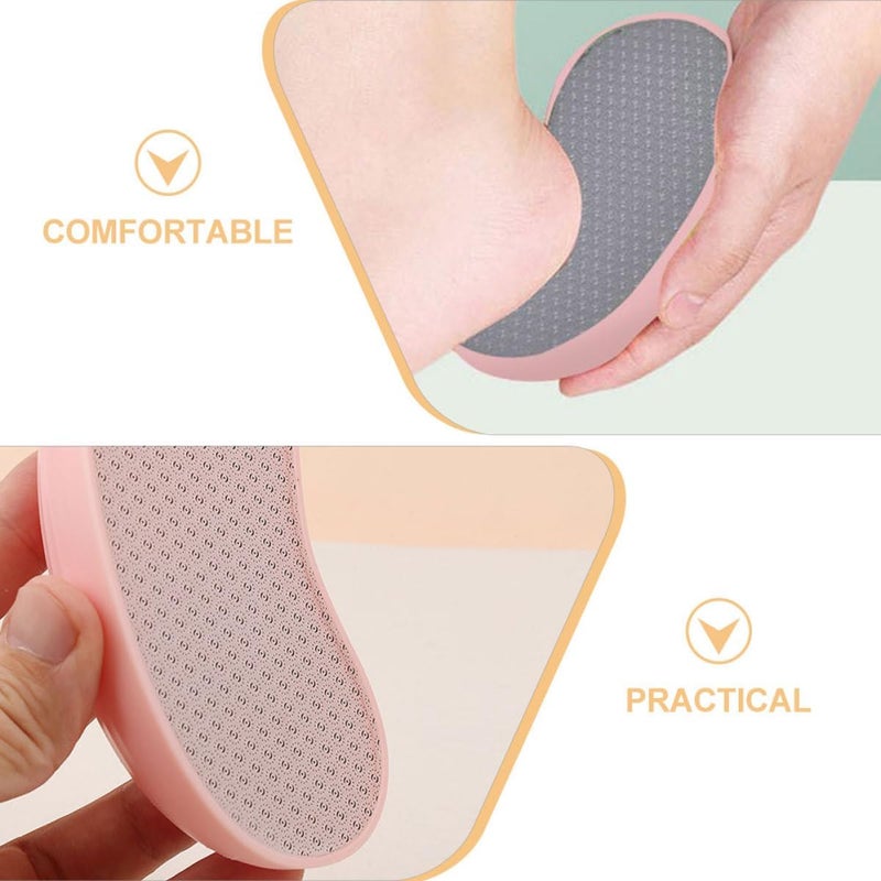 Exfoliating Foot Scrubber and Callus Remover Foot File for Heels Nano Pumice Stone with Soft Pink Handle for Dead Skin Removal and Cracked Heel Treatment - Image 3