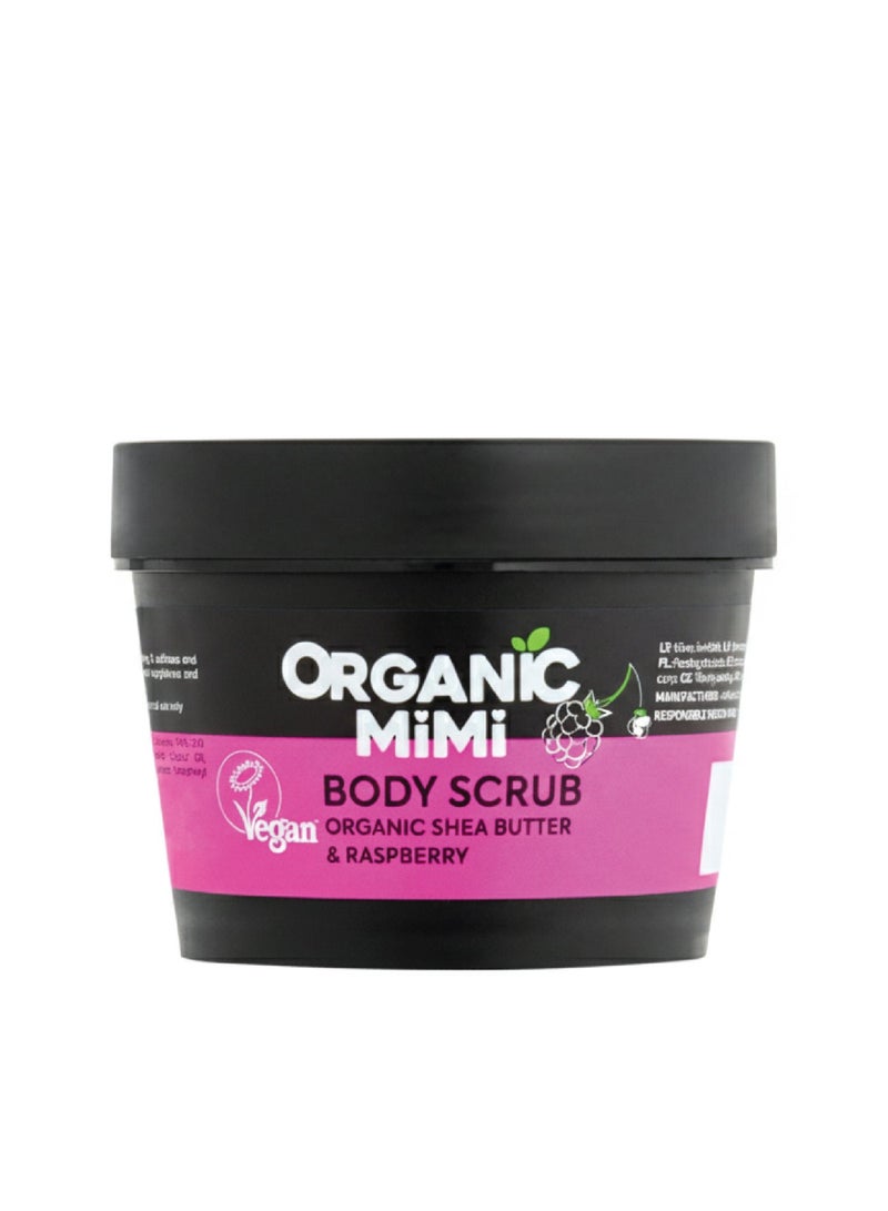 Organic Mimi Shea & Raspberry Body Scrub 120g - Image 3