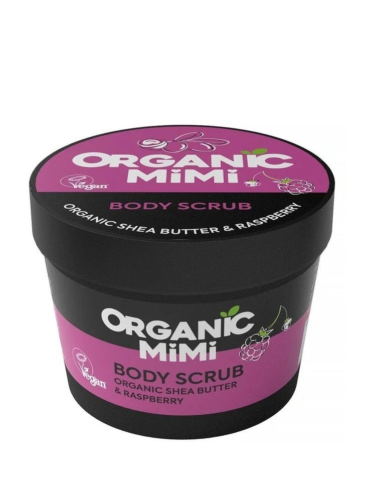 Organic Mimi Shea & Raspberry Body Scrub 120g - Image 1