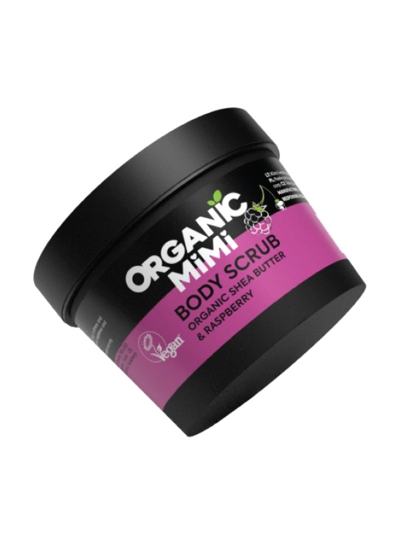 Organic Mimi Shea & Raspberry Body Scrub 120g - Image 2