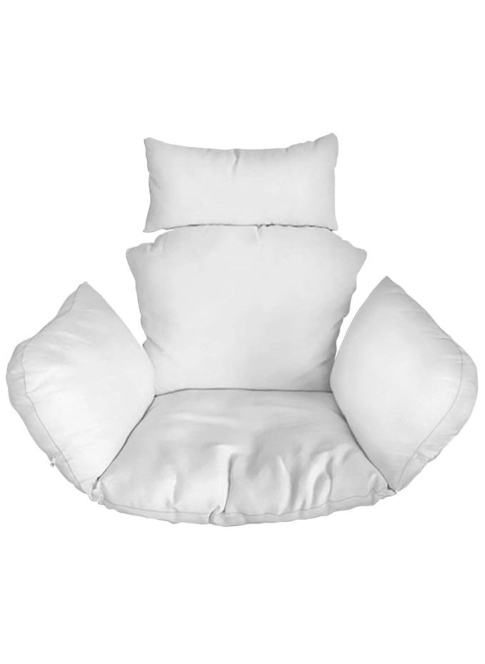 ANAND INDIA GROUPS ANAND INDIA GROUPS Polyester Designer Cushion for Hanging Outdoor Egg Basket Swing ChairGarden Swing Seat Padded Pillow Cushion White  - Image 1