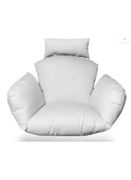 ANAND INDIA GROUPS ANAND INDIA GROUPS Polyester Designer Cushion for Hanging Outdoor Egg Basket Swing ChairGarden Swing Seat Padded Pillow Cushion White  - Image 3