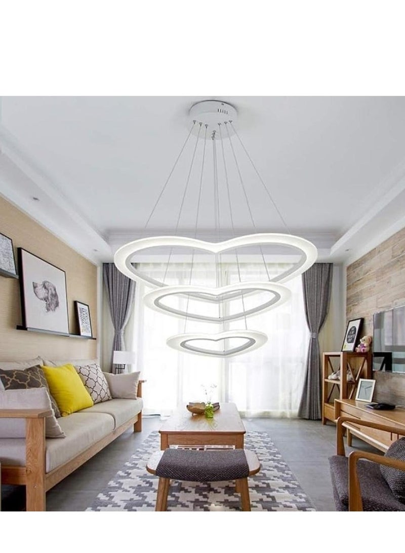 Loquat Modern LED Chandelier with Interlocking Hearts Design for Elegant Romantic Lighting40+60+80cm - Image 3