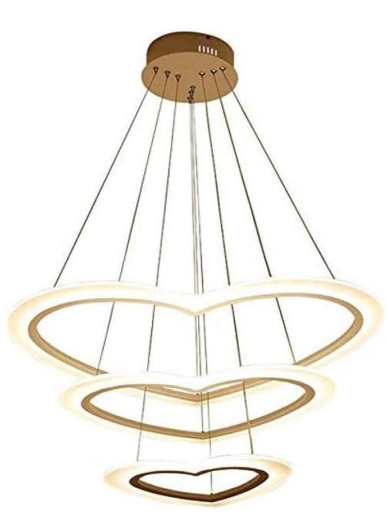 Loquat Modern LED Chandelier with Interlocking Hearts Design for Elegant Romantic Lighting40+60+80cm - Image 2