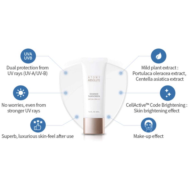 ATOMY ABSOLUTE واقي الشمس أتمى أبسولوت إيسنس SPF50+PA++++ 40 مل (1.4 أونصة سائلة) - واقي شمس مرطب فائق الجودة - Image 4