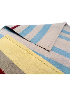 H2H H2H House2Home Cotton Door Mat, Traditional Kilim Design, 2Pc.Combo | Solid Shade - Multicolored, Size (60x90cm) - Side Binding  - Image 4