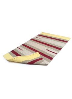 H2H H2H House2Home Cotton Door Mat, Traditional Kilim Design, 2Pc.Combo | Solid Shade - Multicolored, Size (60x90cm) - Side Binding  - Image 3