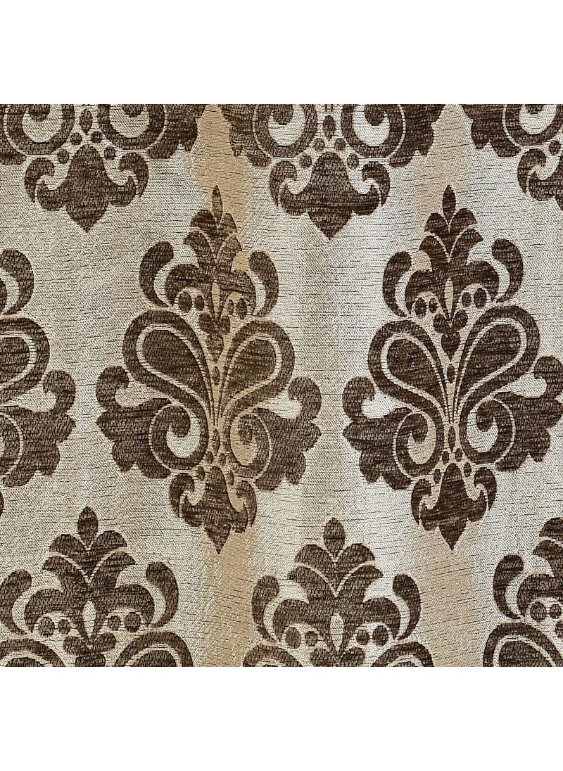 SARAL HOME EASY LIVING SARAL HOME EASY LIVING Grey Chenille Room Darkening Door Grommet Abstract Opaque Curtain Set of 1 4X7 Feet  - Image 4