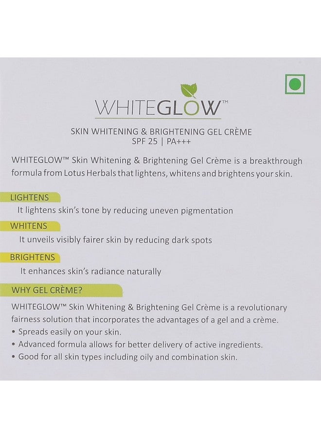 Lotus Herbals Whiteglow Skin Whitening And Brightening Gel Cream | SPF 25 | 60g And Lotus Herbals Whiteglow 3-In-1 Deep Cleansing Skin Whitening Facial Foam, 100g - Image 3