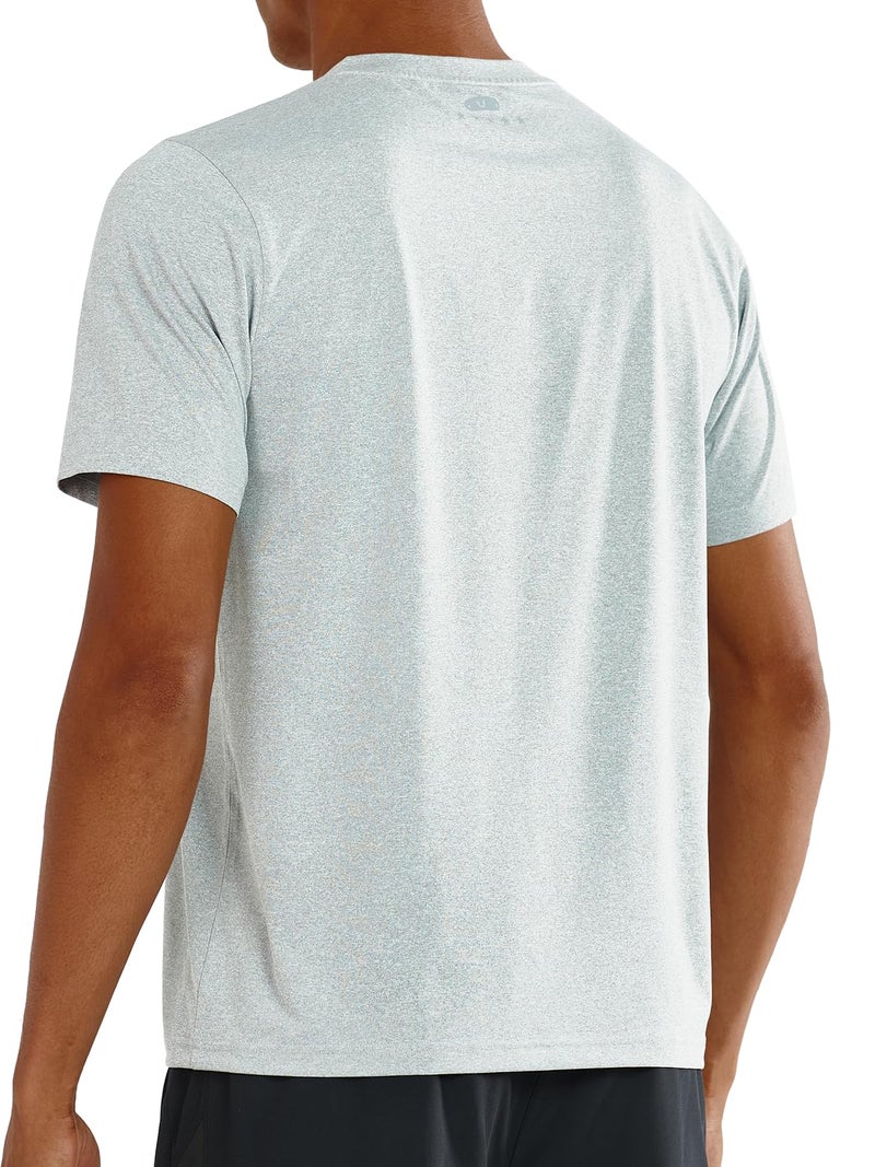 NORTHYARD Men's UPF 50+ Sun Protection Shirts Swim SPF UV Quick Dry Short Sleeve T-Shirts for Athletic Fishing Rash Guard Grey Heather 3XL - Image 3